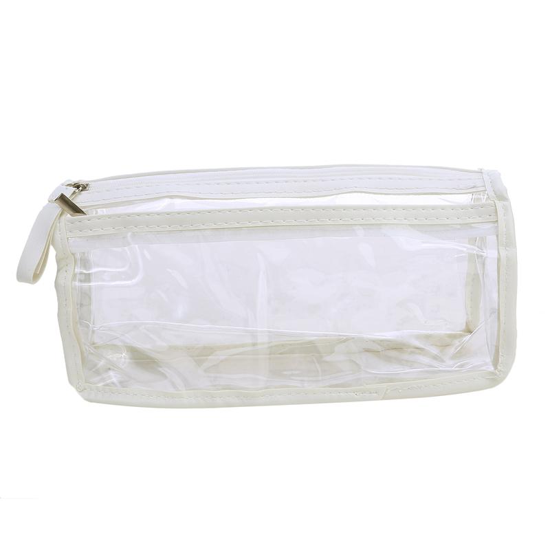 Transparent Double Tier Pencil Case Large Capacity Pen Bag School Study Stationery Office Supplies