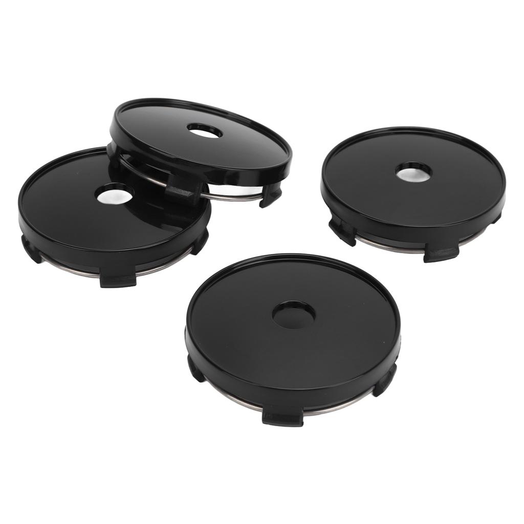4PCS 60mm Wheel Center Cap With Hole Impact Resistant Stylish Look Universal Fit Rim Hub Center Cap for Cars Black