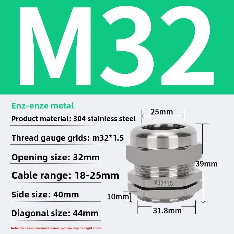 1Pcs Waterproof Cable Gland 304 Stainless Steel Glands IP68 PG7 PG9 M12 M16 Metal Joint PG13.5 M20*1.5 Cable Fixing Seal Joint