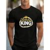 European Sizes Fashionable "Birthday King" Themed T-Shirt with Golden Crown | Casual, Versatile, All-season, Regular Fit, Crew Neck, Short Sleeve