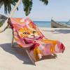 Abstract fluid pattern of a cartoon cat polyester microfiber beach towel highly absorbent, suitable for swimming beach outings