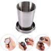 Stainless Steel Folding Cup Camping Mug Portable Outdoor Travel Collapsible Cup with Keychain