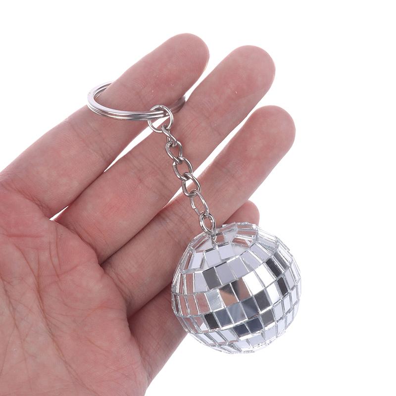 1 stk utsøkt nøkkelring anheng dekor søtt anheng dekorativ veske Disco ball nøkkelring dekorativ ball hengende