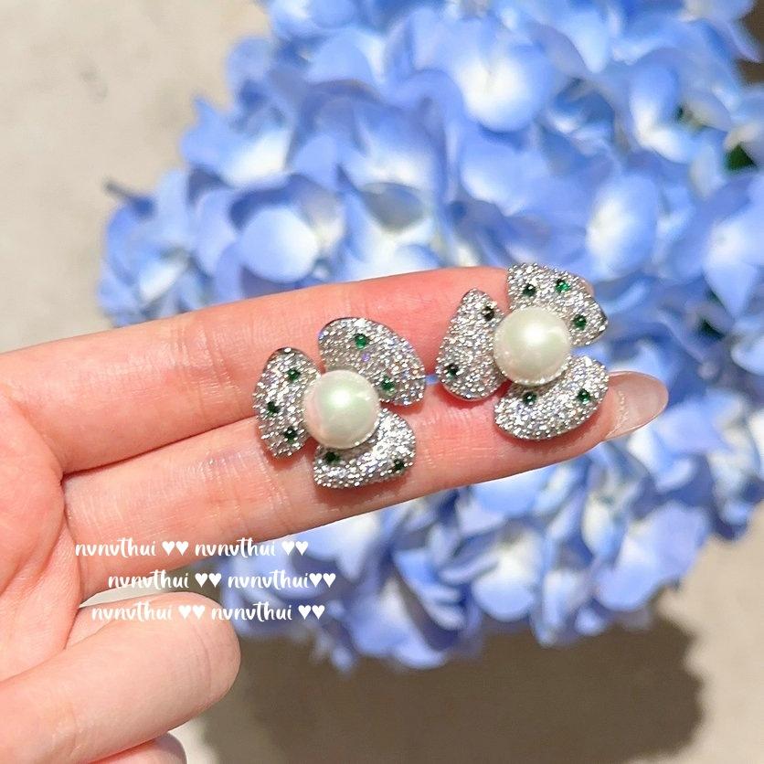 Mermaid Princess, Flower Gem Pearl Necklace, Tahiti, Vintage Flower, Zircon Pearl Ring, Combination