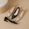 Y6618-2 French Niche Pointed Head Bow High Heel Single Shoes Women 2025 Spring and Summer with Skirt Temperament Thick Heel Women