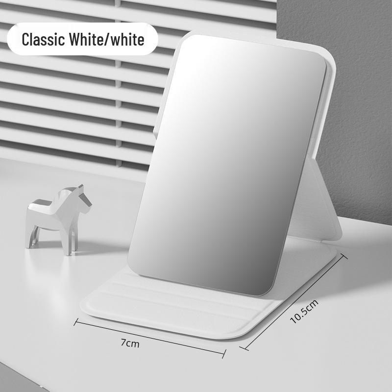 High-Definition Portable Rectangular Makeup Mirror with Folding Round Corners
