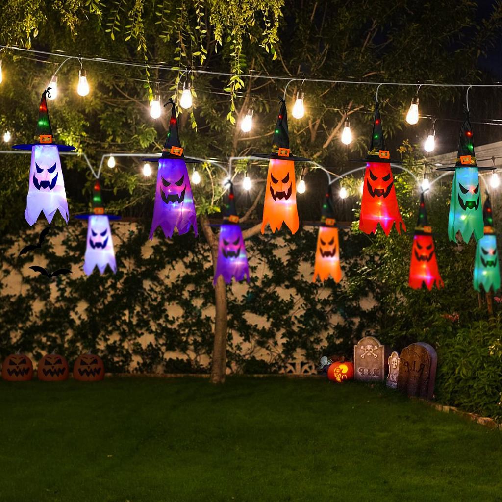 Halloween Decorative Luminous  Hanging Lamp Colorful Witch Ice Bar Lamp LED Colorful Lamp String  Festival Hanging  Atmosphere Lamp