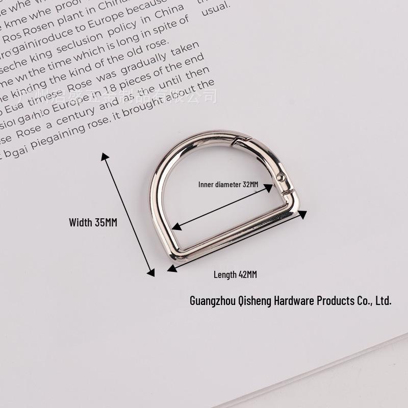 In-Stock: High-Grade D-Shaped Spring Ring Buckle for DIY Bag Handles & Straps