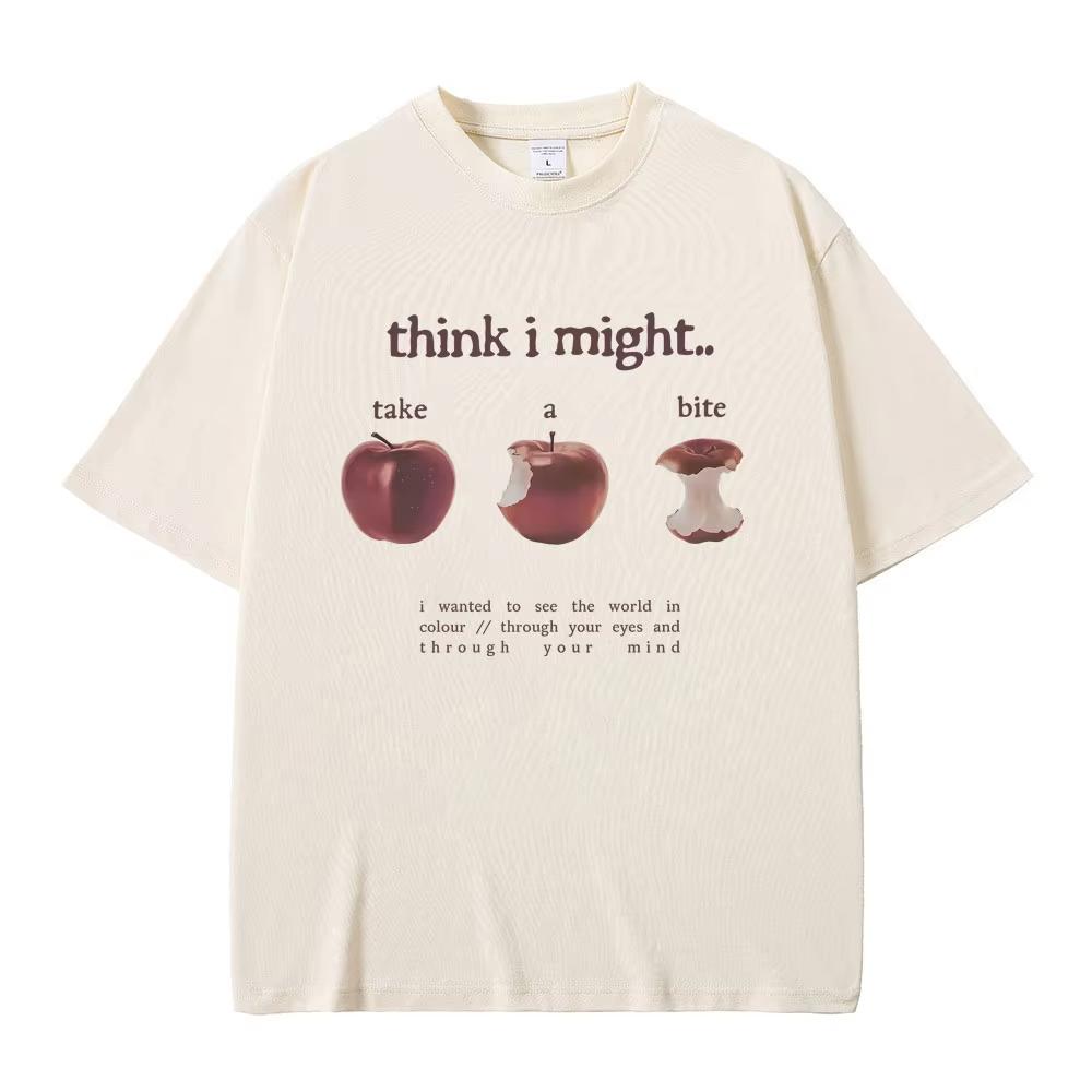 

Beabadoobee Think I Might Take A Bite Merch T-shirts Men Women Fashion Pop Music T Shirts Male Oversized T-shirts S