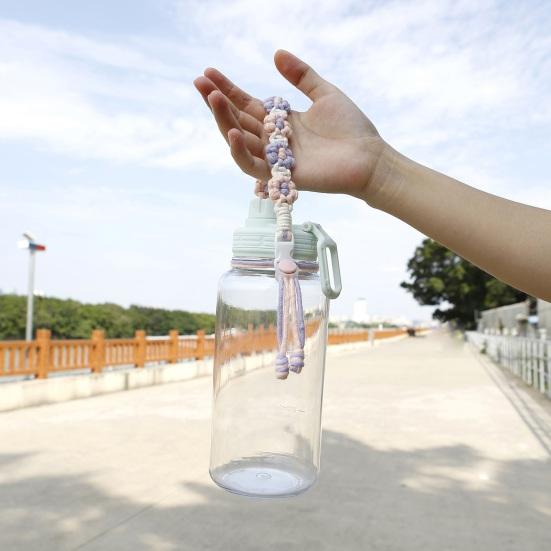 Wasserflasche Handschlaufe Manuell Geflochtene Blumenform Verstellbarer Umfang Süße Farbe