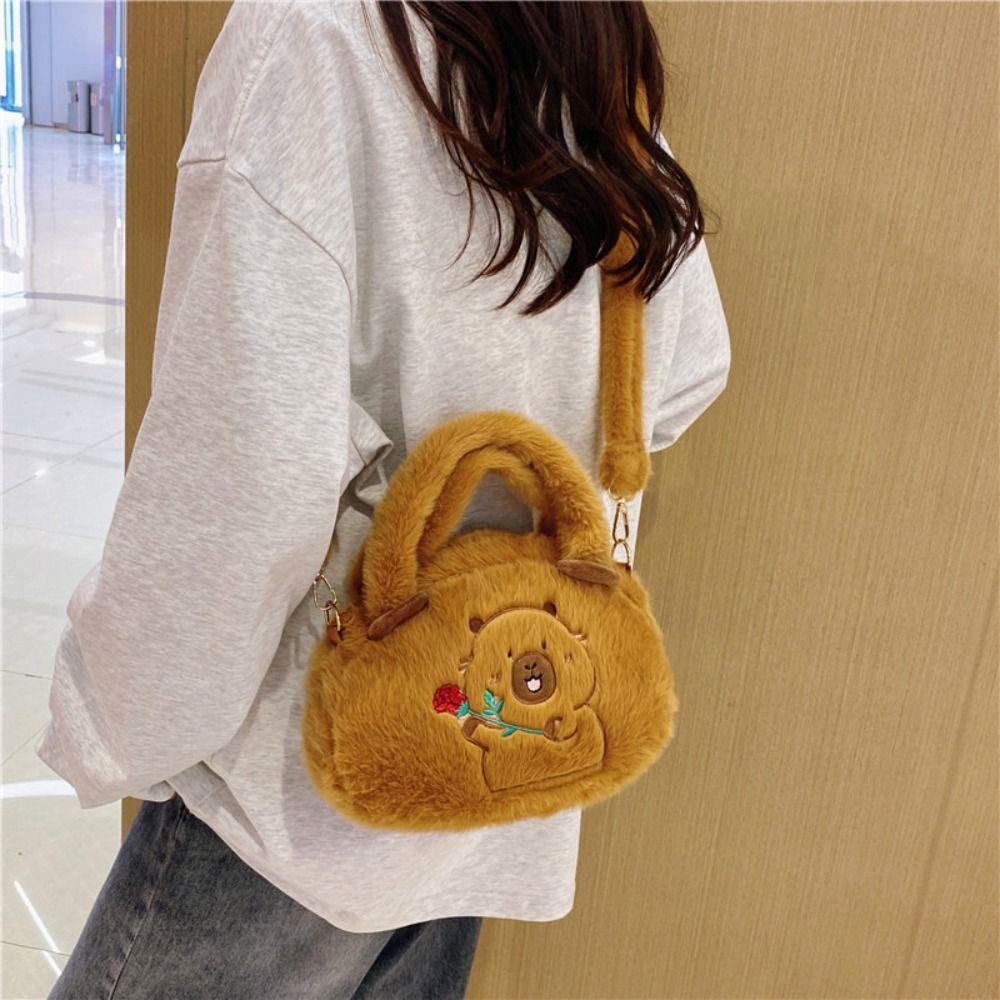 

Школьный рюкзак Capybara Plush Handbag Doll Bag Cartoon Shoulder Bag Outdoor