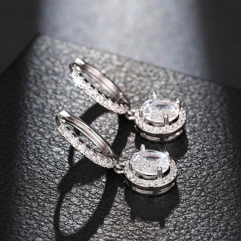 1 Paar, Modisch, Eingelegt mit synthetischem Zirkon, Modisch und schlicht, Nischen-Ohrringe.