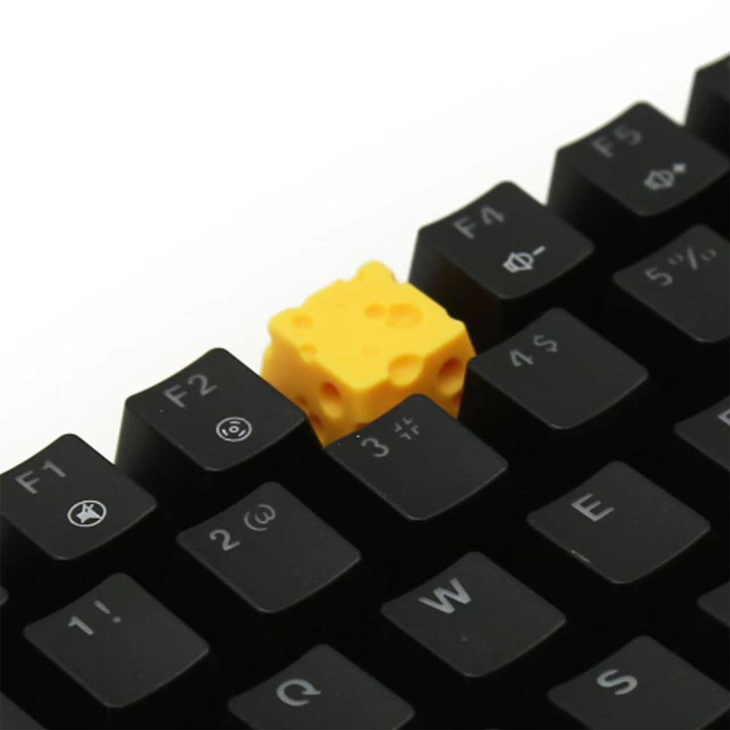 Resin Keycap Lovely Cheese Style Hand Painted Exquisite Details Durable Cute Keycap for Computer Keyboard