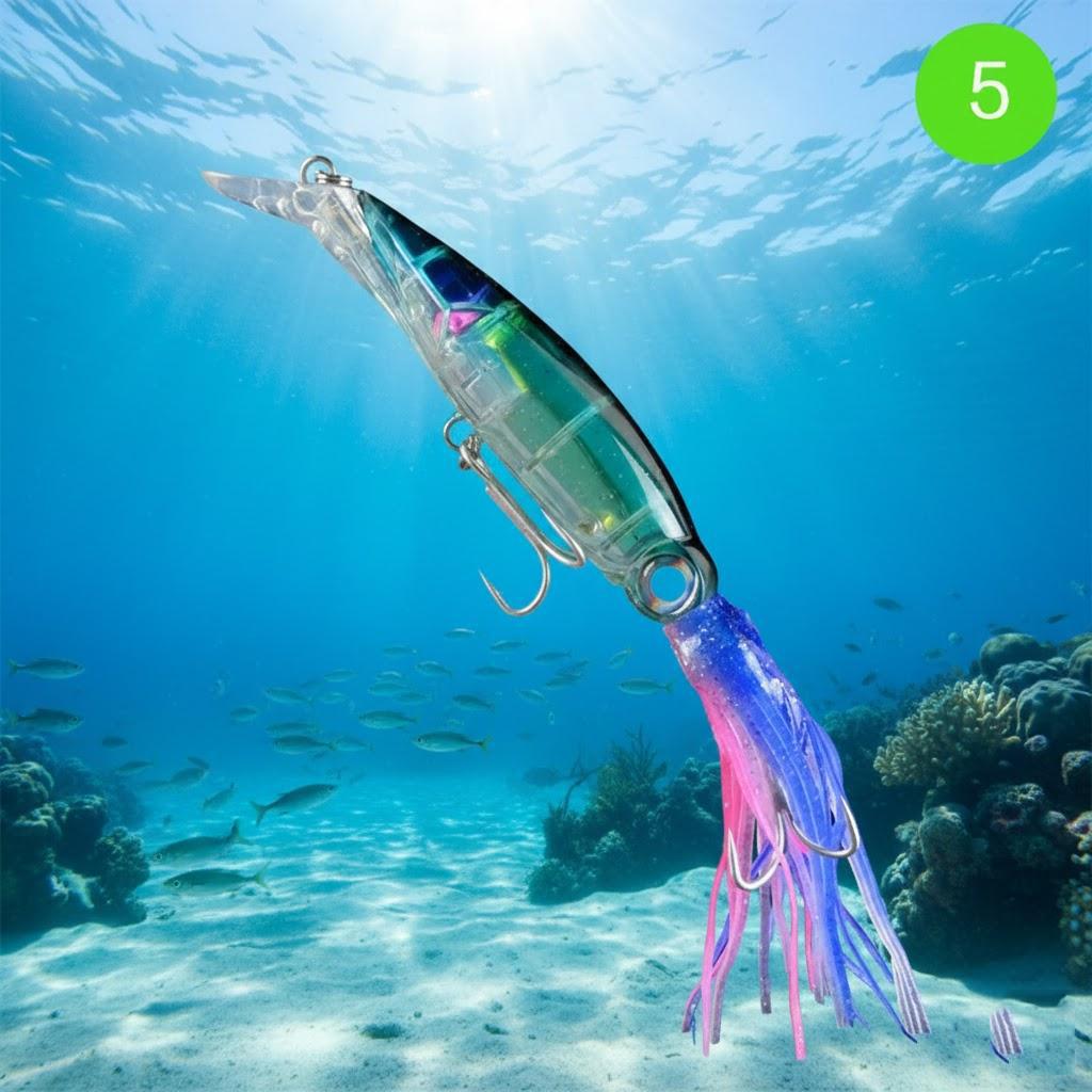 Glow in the Dark Squid Whisker Imitation Lure Large Octopus Sea Fishing Grouper Fake Bait Road Lure
