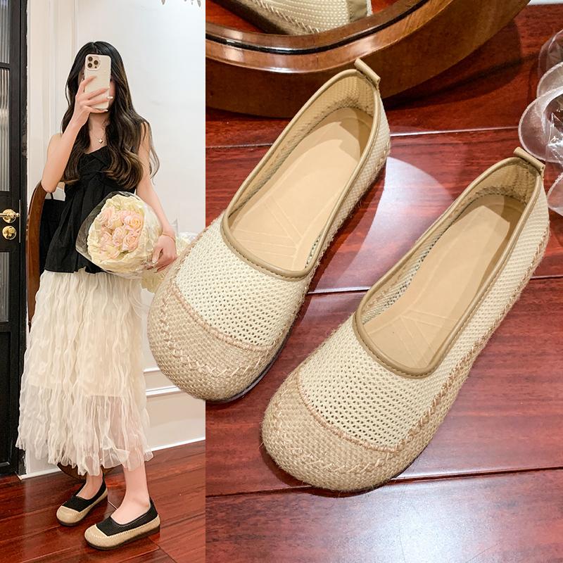 Fashion 2025 Hot selling Shoes Tennis Female Dress Flats Soft Summer Breathable Fabric Breathable Shoes Soft