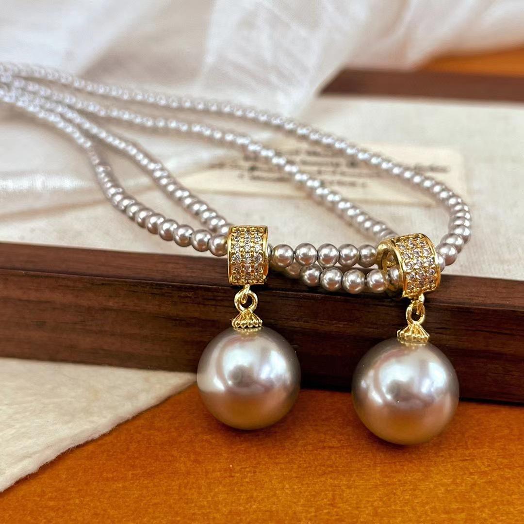 

Retro Real Much Hemp Color Fashion Niche Design Shijia Pearl Necklace Neck Chain Simple And Gentle High Sense