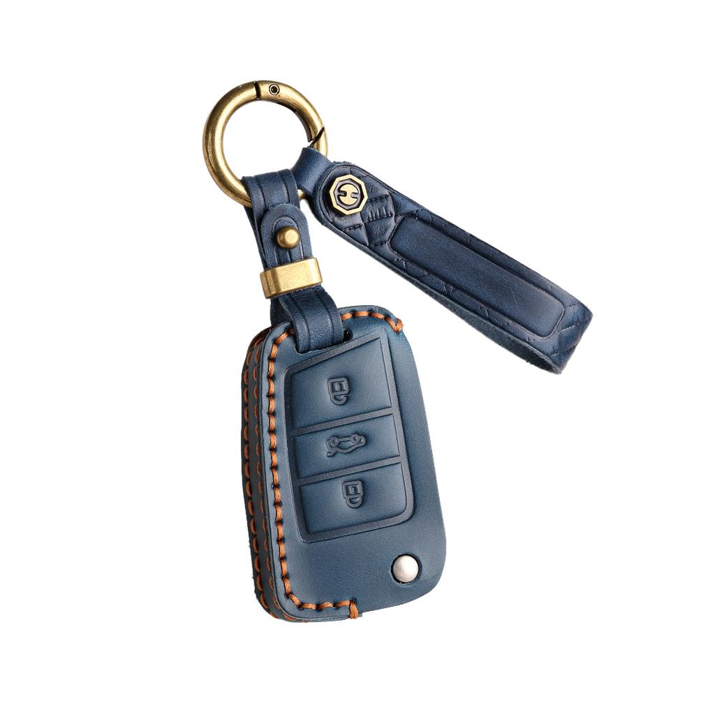 Hot-selling model car key cover is suitable for Volkswagen Maiteng Langyi folding high-end car key bag.