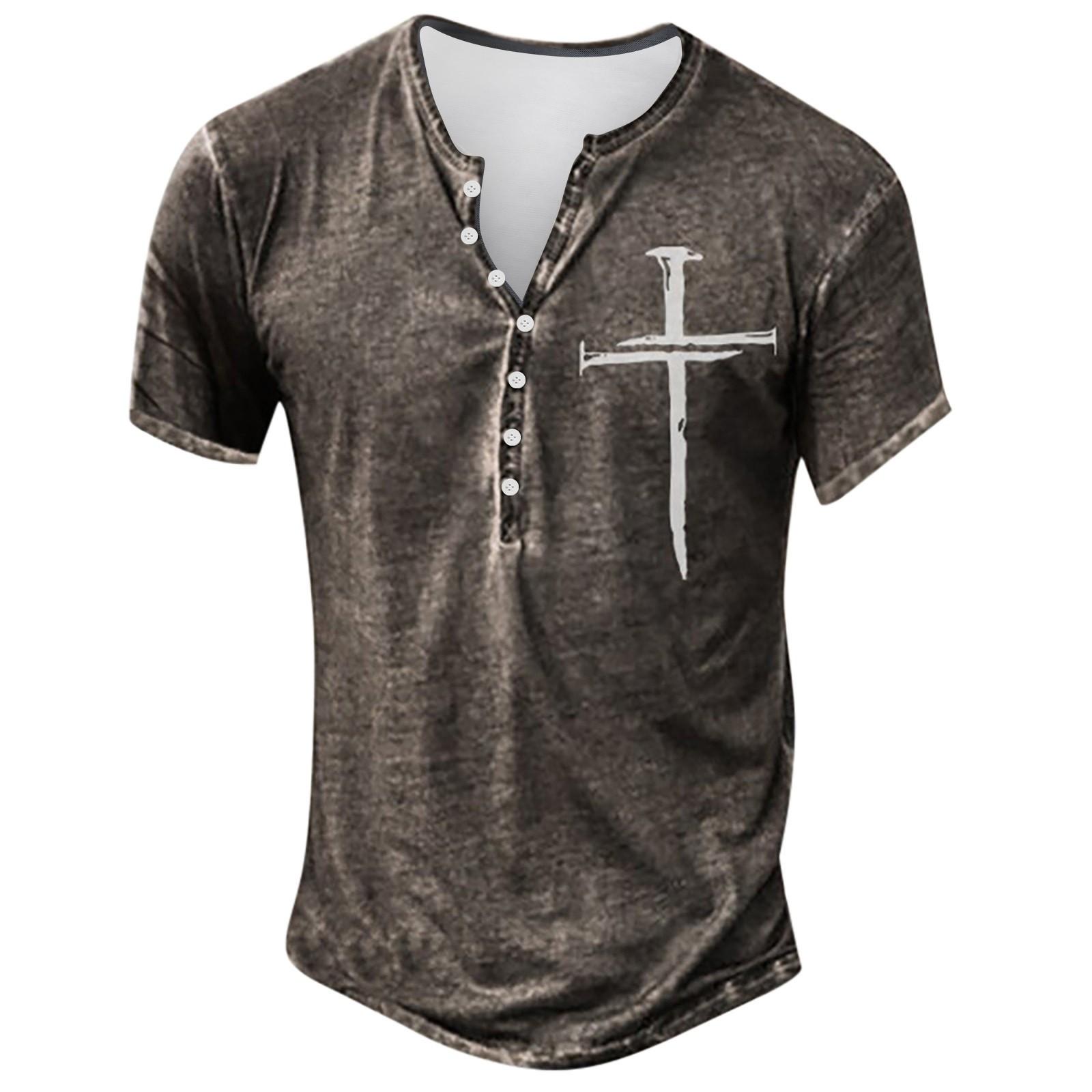 

Мужская модная футболка с коротким рукавом и вышивкой с коротким рукавом и принтом на весну и лето XL