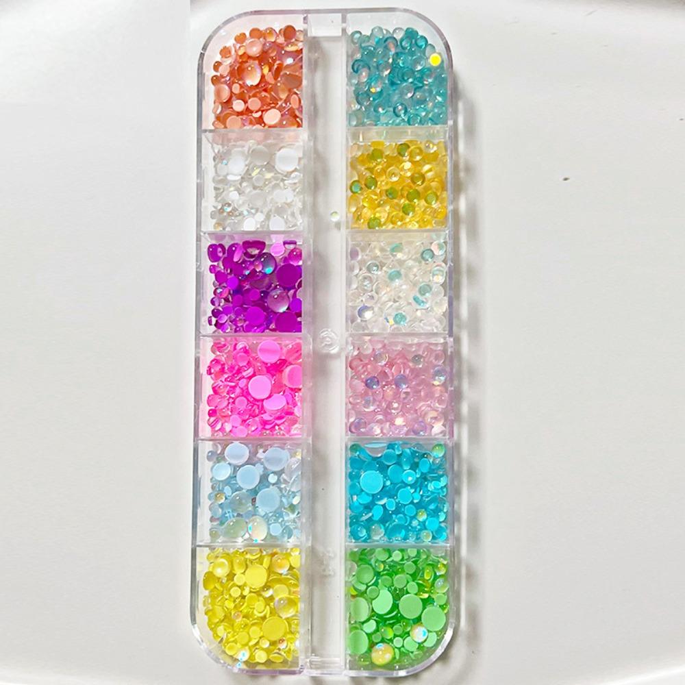 1 Box Half Spherical Glass Nail Art Charms DIY Aurora Nail Decorations  Manicure Accessories