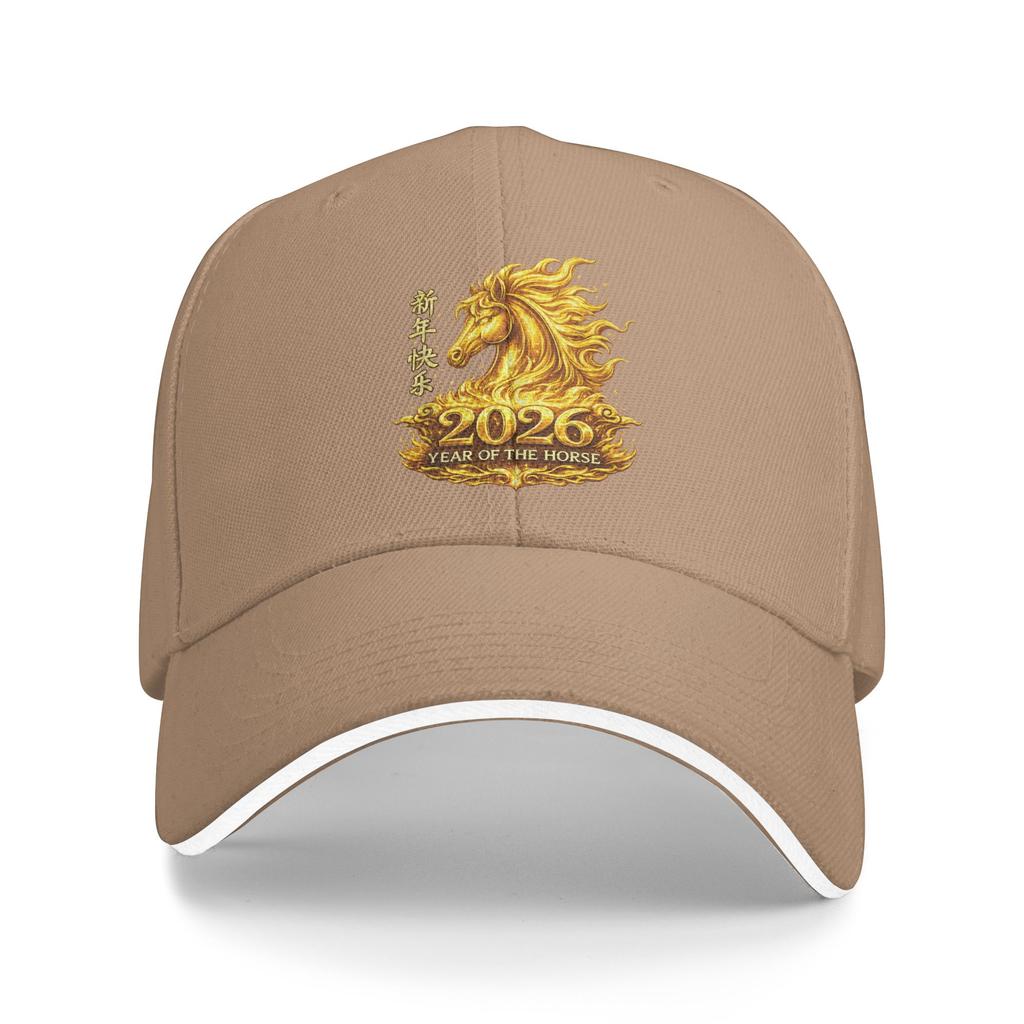 Chinese New Year 2026 Year of The Horse Lunar New Year 2026 Sun Baseball Cap Summer Men Design Trucker Hat Fashion Baseball Caps
