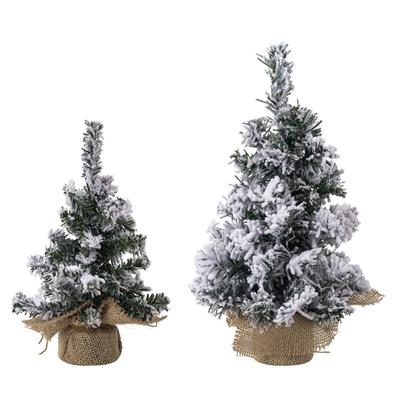 Enchanting Snow Covered Christmas Tree Figurine Comfortable Festival Miniature Christmas Tree for Home Office Decoration