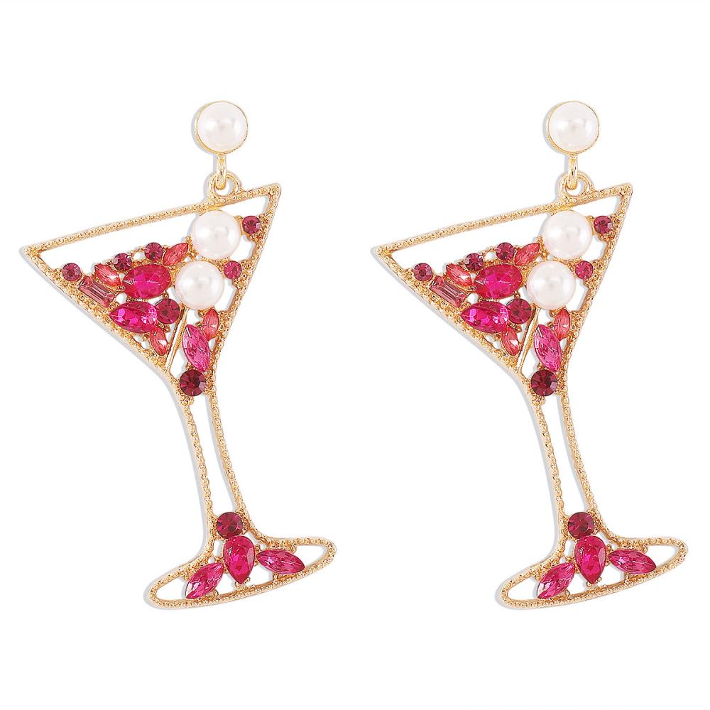 Eardrop Metal Cocktail Cup Design Creative Unique Eardrop Women Fashion Jewelry Trendy Party Casual Daily Wear Birthday Gift