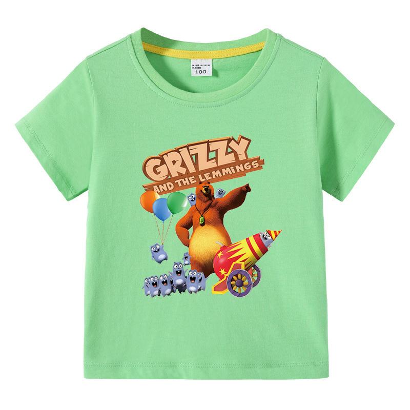 

Children s Clothing Cartoon Pattern Short Sleeve Crew Neck Fashion Clothing T-Shirts Kids Unisex 160 светло-зеленый