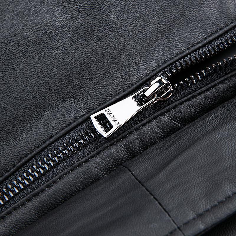 FAPAI Men's Hooded Detachable Sheepskin Leather Down Jacket