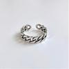925 Sterling Silver Adjustable Rings for Women Korean Simple Punk Chain Ring Set Statement Hip Hop Fine Jewelry