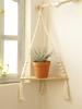 1/2/3-tier Hand Woven Corner Storage Rack Boho Room Floating Wall Shelf Home Decorations Display Stand For Craft Potted Plants
