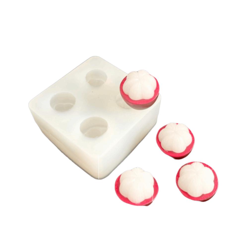 Simulation Mangosteen Silicone Mold DIY 3D Fruit Vegetable Scented Candle Mould White Baking Mold Chocolate Baking Decorative