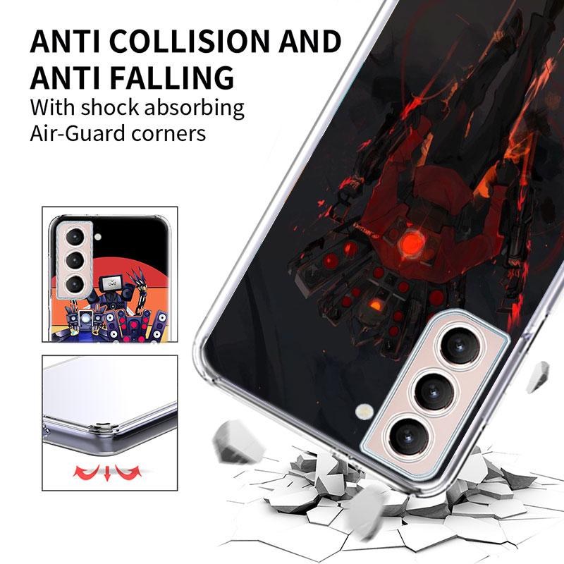 Custodia per Telefono Skibidi Toilette Per Samsung Galaxy S25 Edge S24 S23 FE S21 S20 S10 Plus S22 S26 Ultra Cover Custodie Trasparenti TPU Capa Guscio
