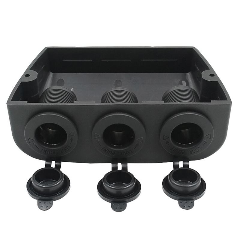 3 In 1 Tent Type 12-24V Cigarette Lighter Power Sockets Combination Automotive Accessory Outlet for Car Rv Truck Marine Boat