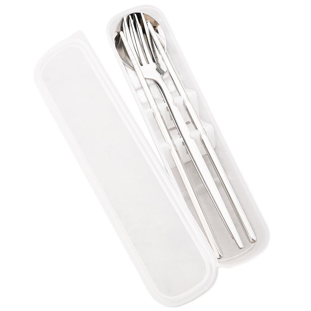Western Dinnerware Set Travel Camping Cutlery Set Fork Spoon Chopsticks Tableware With Portable Box Stainless Steel Flatware Set