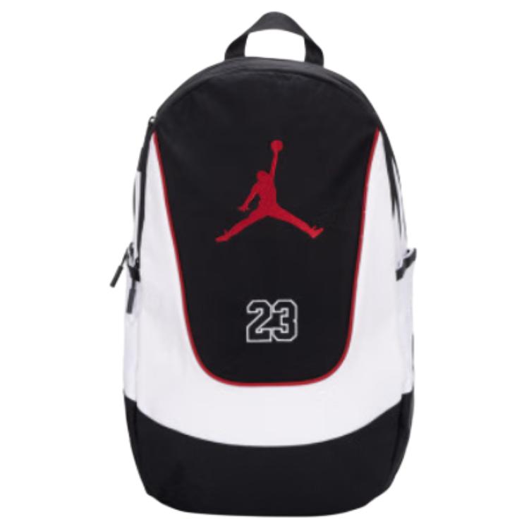 Jordan 24L Brand Logo Minimalist Large Capacity Polyester Backpack Medium Unisex backpack Black White JD2613020AD-002 Black & White
