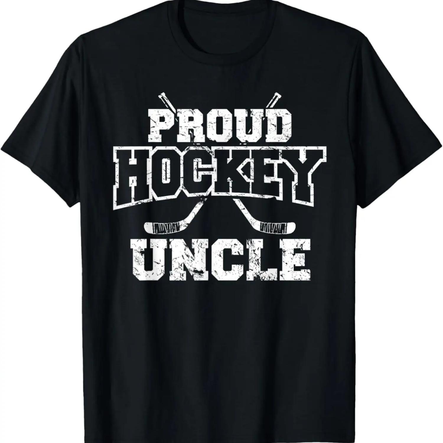 

Гордый хоккейный дядя Потертая графическая футболка XXXXXL чёрный