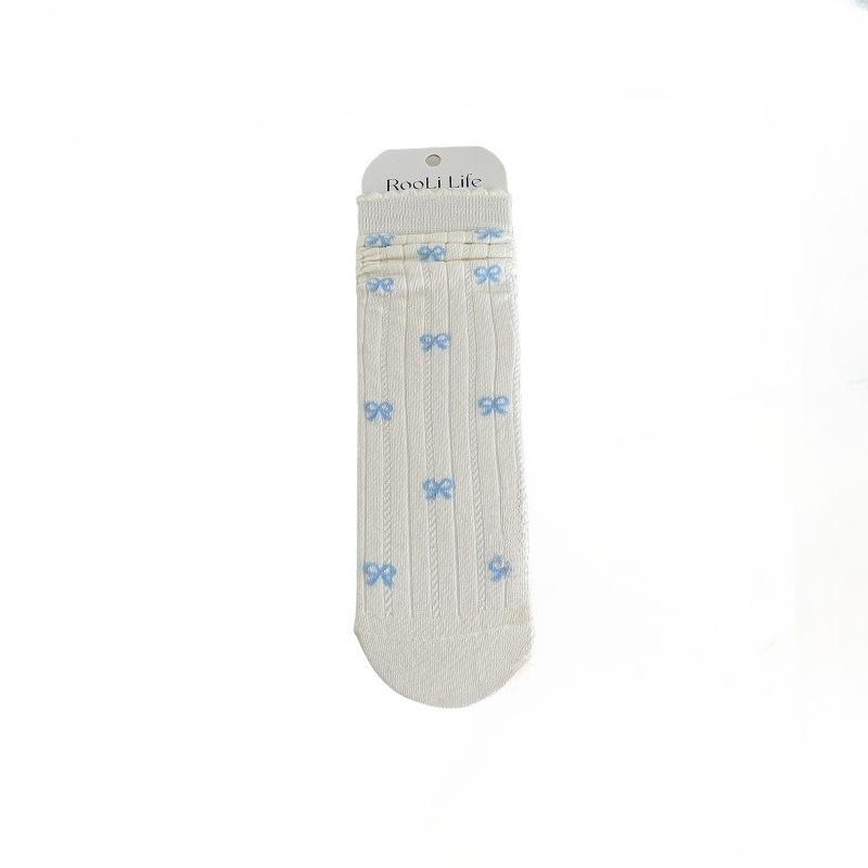 Female Summer Fashion New Bow Lace Boneless Tube Socks