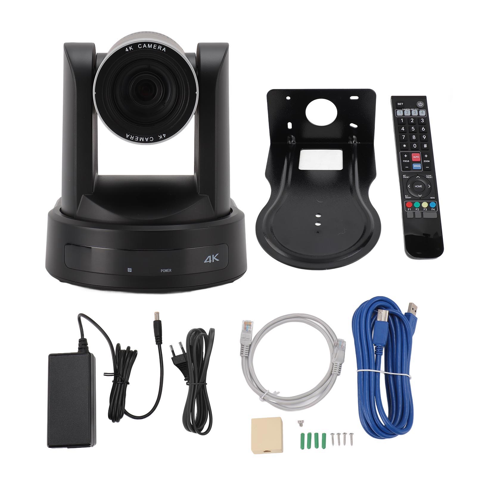 

4K UHD PTZ Camera 20X Zoom Auto Focus Rotatable Lens Intelligent AI Tracking Video Conference EU Plug