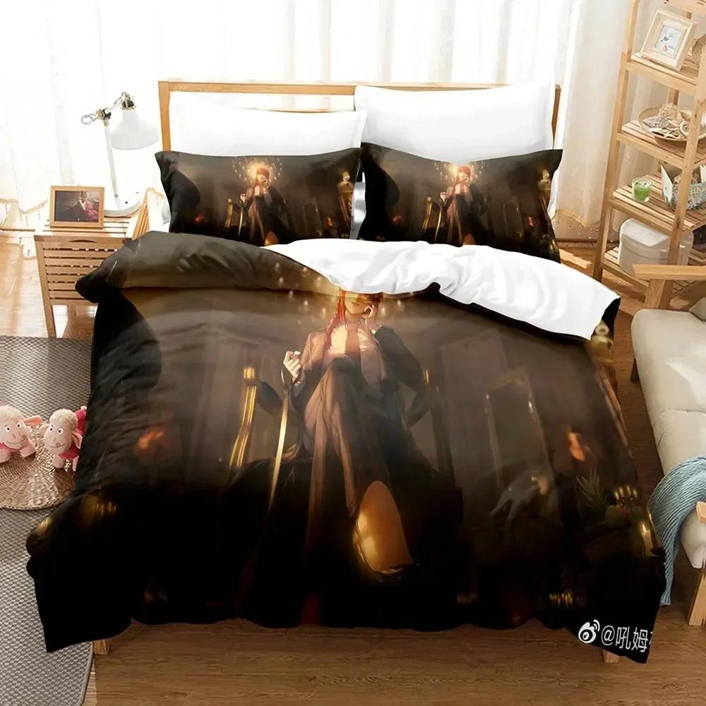 3D Print Anime Chainsaw Man Printed Bed Set Duvet Cover Pillowcase Bedding Set Bed Linen Sheet Quilt Cover Full Queen King Size