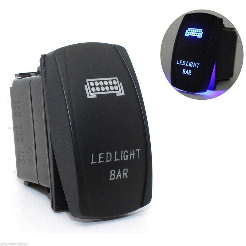 5-pin LED Boat Push Rocker Switch Panel for Truck Boat Car Toggle Switch Panel Lighter Socket Circuit Breaker Momentary Button