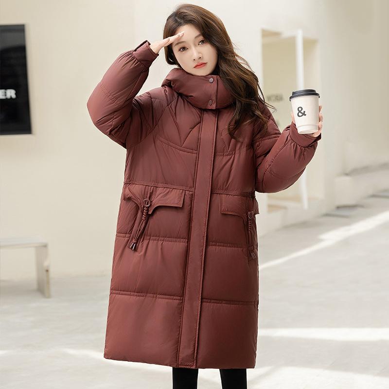 Down and padded jacket women's 2025 new Korean cotton jacket mid-length padded jacket plus size loose thickened autumn and winter jacket