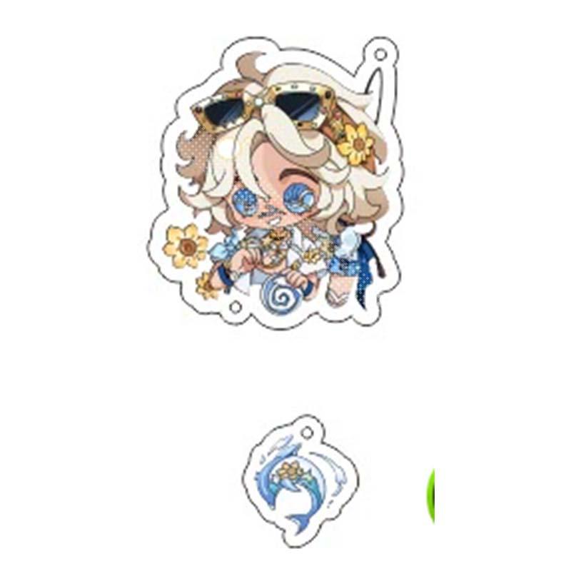 Gravekeeper Cheerleader Acrylic Keychain: Personalized Game Pendant 55mm + 25mm