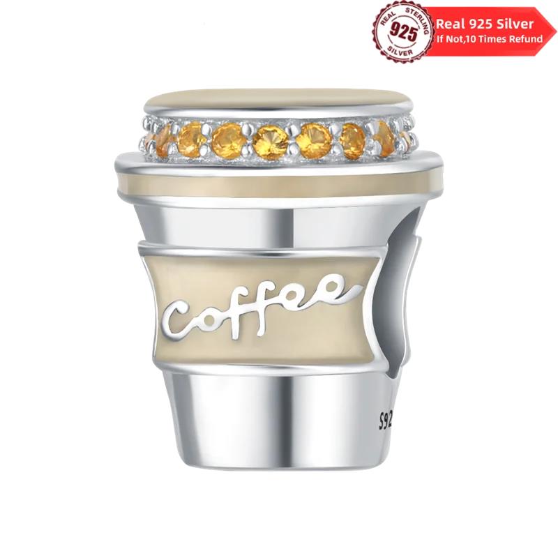 

New In 100% Real Copper Americano Cup Charms Beads Fit Fine Original Bracelets Lucky Jewelry Gifts