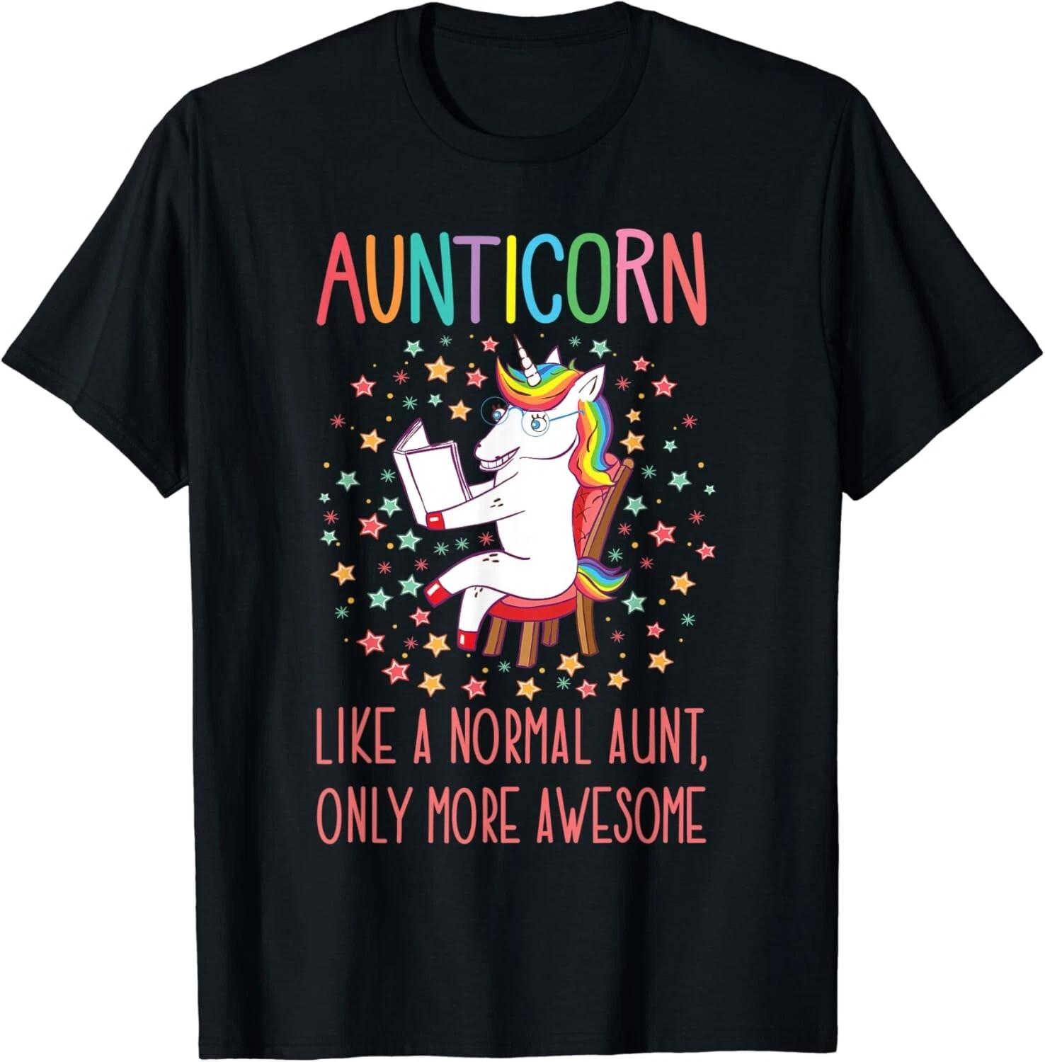 

Aunticorn Like A Normal Aunt Only More Awesome Funny Unicorn Unisex T-Shirt M