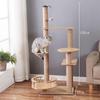 Solid Wood Sisal Cat Tree with Space Capsule and Scratch Board