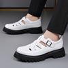 Men's Spring and Summer Sandals Thick Bottom Fashion Designer Style Party or Work Outdoor Trendy Young Shoes Black and White