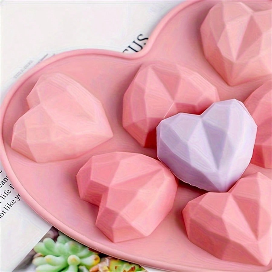 Heart-Shaped Silicone Mold - Perfect for Fondant, Chocolate, Cake Decoration, Soap Making, and Candle Crafting