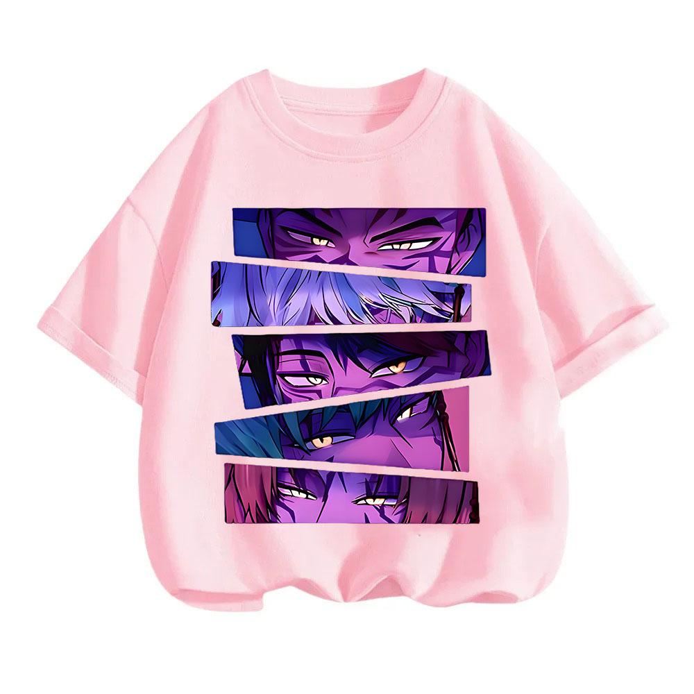 KPop Demon Hunters Children's T-shirt Cotton Korean Fashion Casual Round-neck Top Movie Cartoon Girl Boy Tshirt Kid Tees
