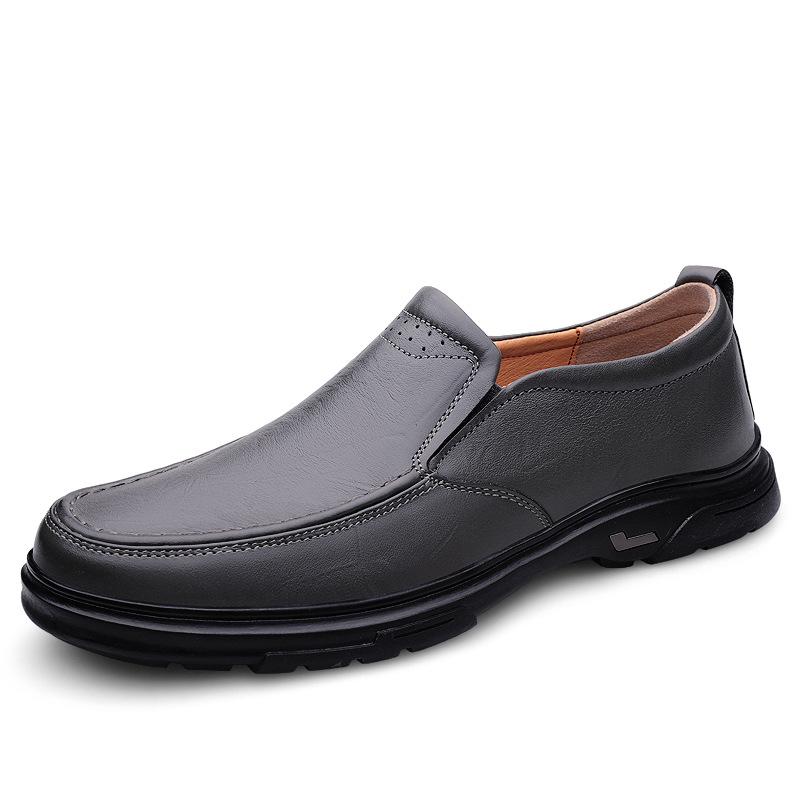 

Мужские туфли из кожи с круглым носком средней полноты, деловые повседневные мужские туфли, мягкая подошва, обувь с мягкой поверхностью 44