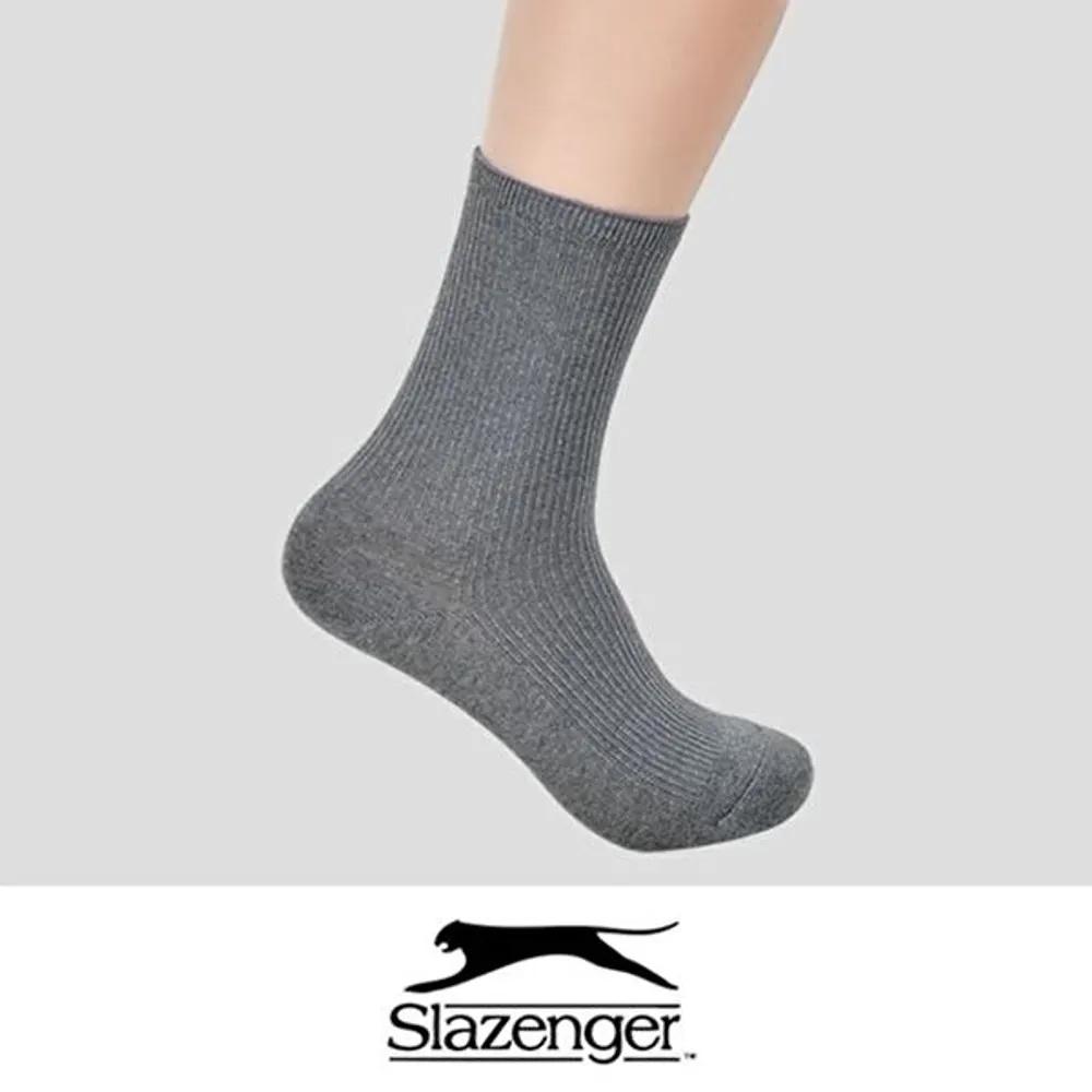 (Slazenger) Basic Color Daily Ladies Ribbed Socks (HSJ-WFIE2U9) 24cm-Black (5 pairs)